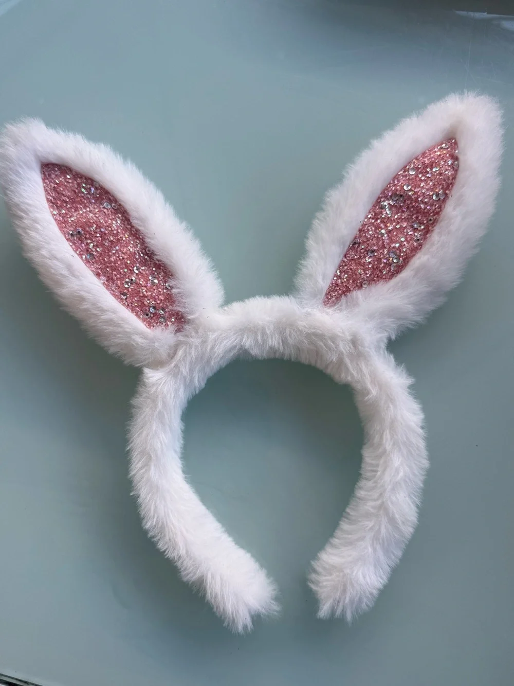 Sparkly Pink Sequin Bunny Ear Headband